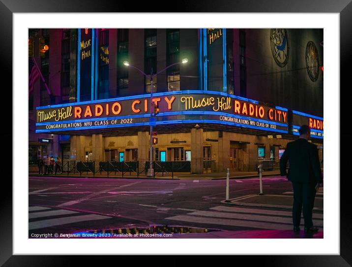 Radio City Music Hall Framed Mounted Print by Benjamin Brewty