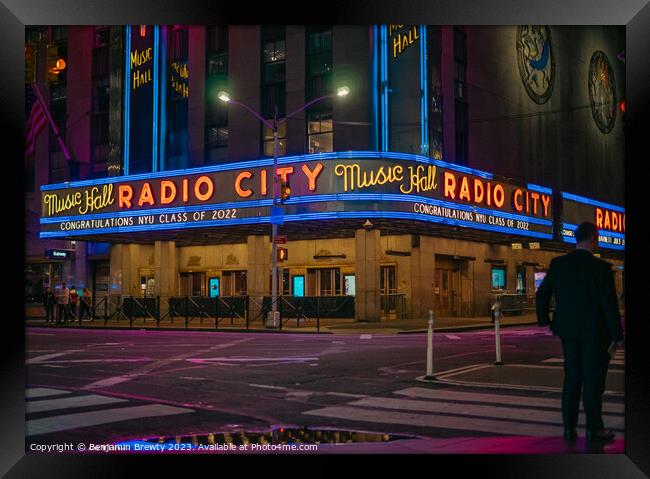Radio City Music Hall Framed Print by Benjamin Brewty