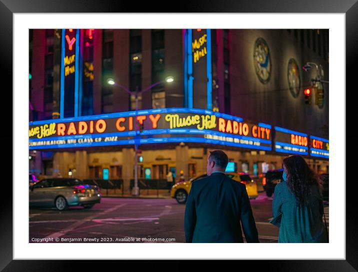 Radio City Music Hall Framed Mounted Print by Benjamin Brewty
