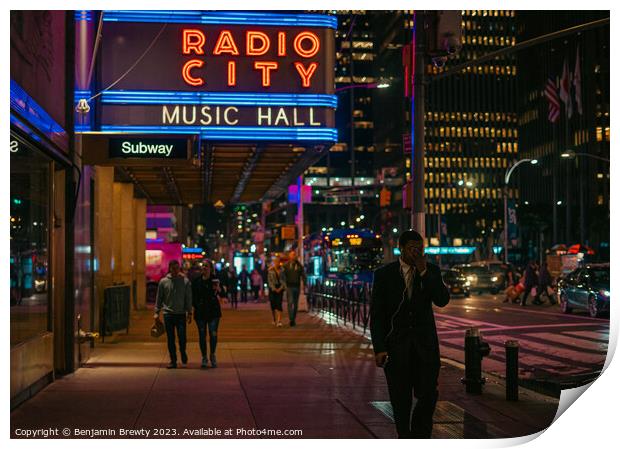 Radio City Music Hall Street Photography Print by Benjamin Brewty