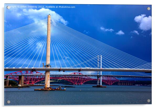 River Forth Bridges Acrylic by Gillian Sweeney
