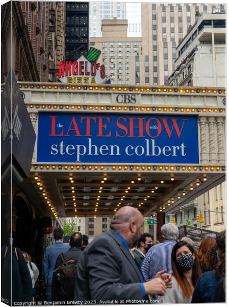 The Late Show With Stephen Colbert Canvas Print by Benjamin Brewty