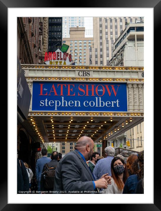 The Late Show With Stephen Colbert Framed Mounted Print by Benjamin Brewty