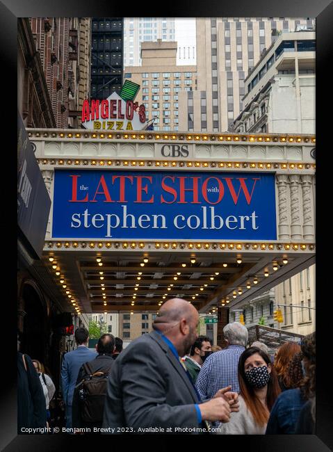 The Late Show With Stephen Colbert Framed Print by Benjamin Brewty