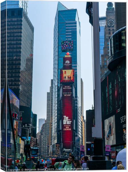 Times Square Canvas Print by Benjamin Brewty