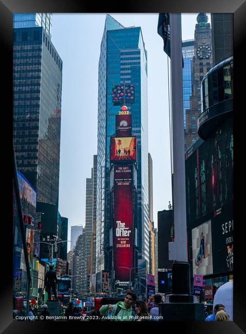 Times Square Framed Print by Benjamin Brewty