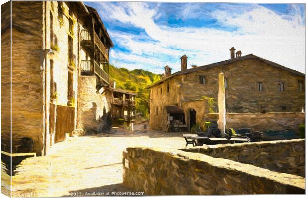 Autumn Afternoon in Baget - CR2011-4050-OIL Canvas Print by Jordi Carrio