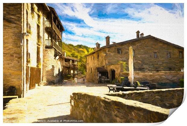 Autumn Afternoon in Baget - CR2011-4050-OIL Print by Jordi Carrio
