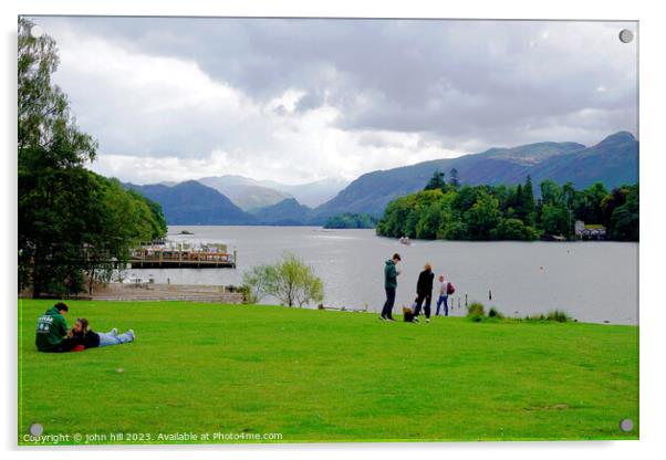 Derwentwater from Keswick Cumbria Acrylic by john hill