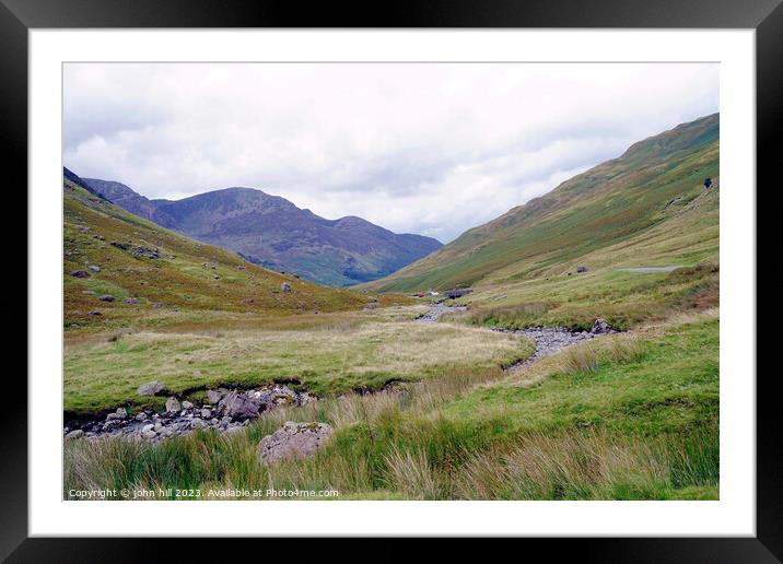 Honister pass and High Stile mountain Cumbria Framed Mounted Print by john hill