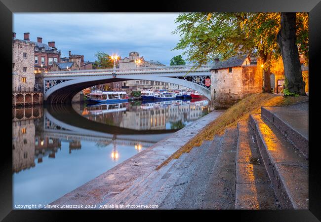 Evening at Lendal Bridge Framed Print by Slawek Staszczuk