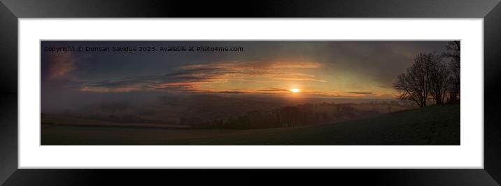 Misty sunrise over Bath panoramic  Framed Mounted Print by Duncan Savidge