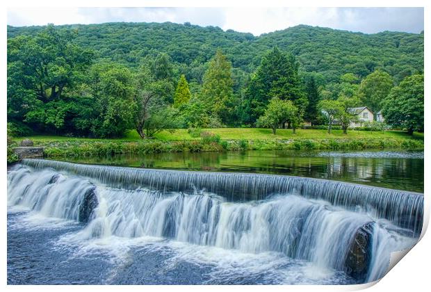 The Majestic Felin Newydd Falls Print by Helkoryo Photography