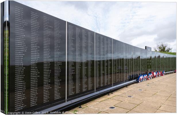 The main Wall at the RAF Battle of Britain memorial, Capel-le-Ferne, England Canvas Print by Dave Collins