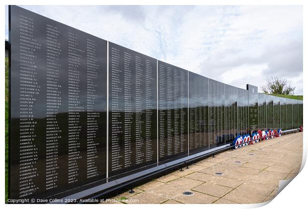 The main Wall at the RAF Battle of Britain memorial, Capel-le-Ferne, England Print by Dave Collins