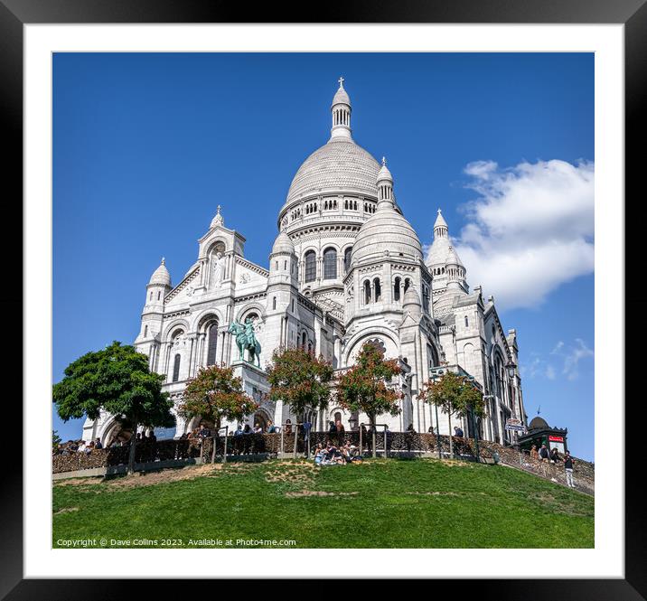 The Basilica of Sacré Coeur de Montmartre (Sacred Heart of Montmartre), commonly known as Sacré-Cœur Basilica Framed Mounted Print by Dave Collins