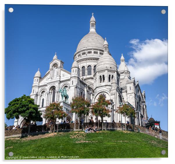 The Basilica of Sacré Coeur de Montmartre (Sacred Heart of Montmartre), commonly known as Sacré-Cœur Basilica Acrylic by Dave Collins