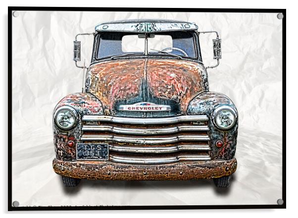 Old American Rat pickup truck Acrylic by Tim Shaw