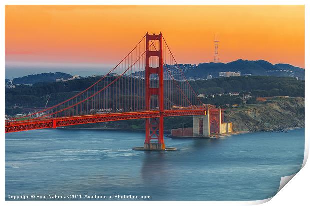 Golden Gate Bridge Print by Eyal Nahmias