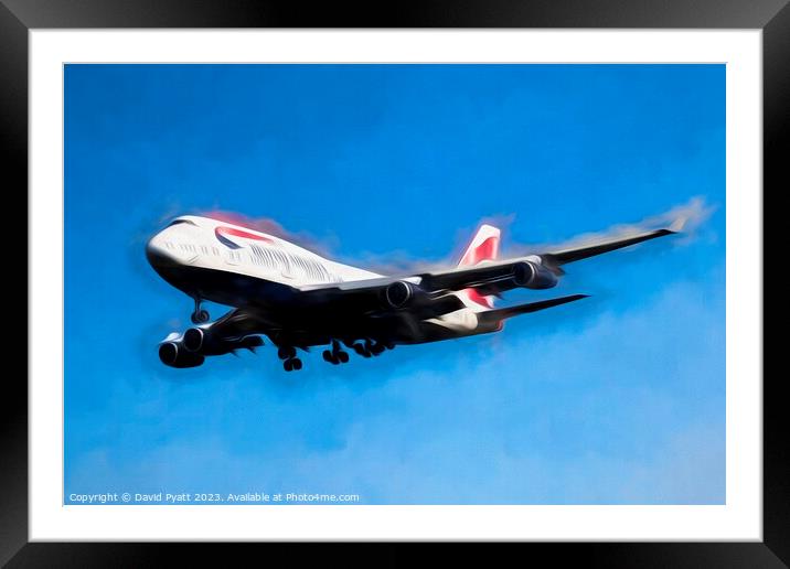 British Airways Boeing 747 Art Framed Mounted Print by David Pyatt