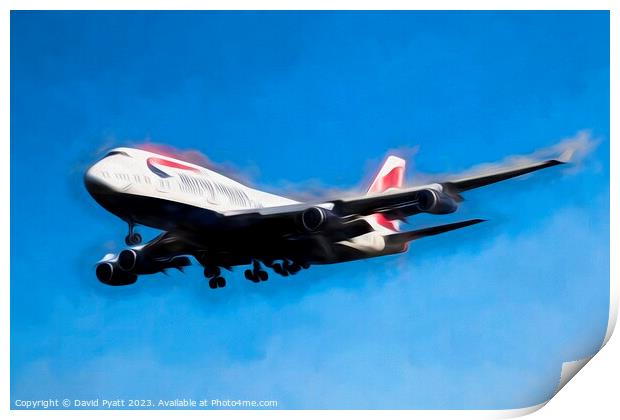 British Airways Boeing 747 Art Print by David Pyatt