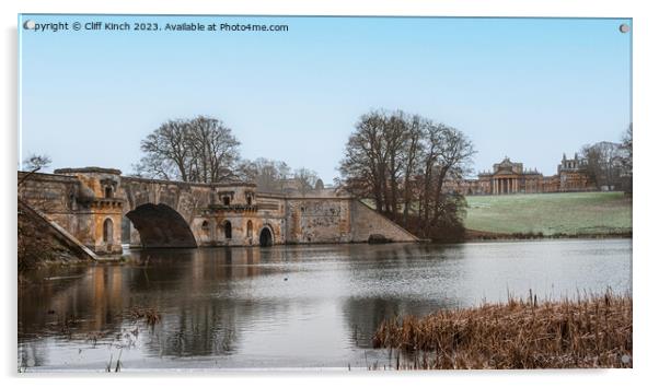 Blenheim Palace and Bridge Acrylic by Cliff Kinch