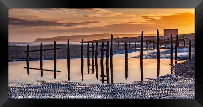 Winchelsea beach sunset Framed Print by Norman Ferguson