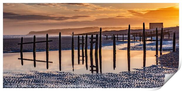 Winchelsea beach sunset Print by Norman Ferguson