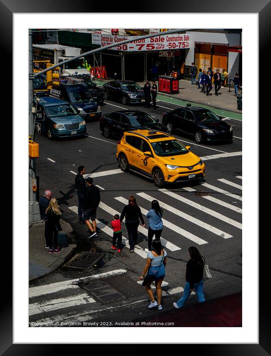 Busy Times Square Framed Mounted Print by Benjamin Brewty