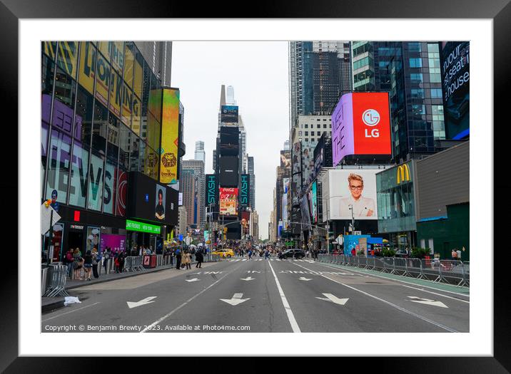 Times Square Framed Mounted Print by Benjamin Brewty