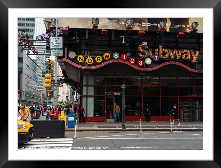 Times Square Subway Station Framed Mounted Print by Benjamin Brewty