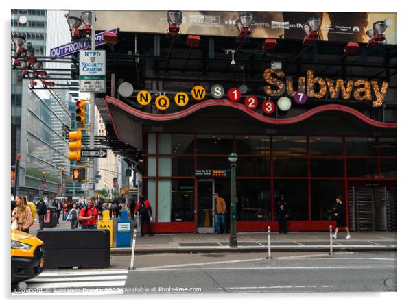 Times Square Subway Station Acrylic by Benjamin Brewty