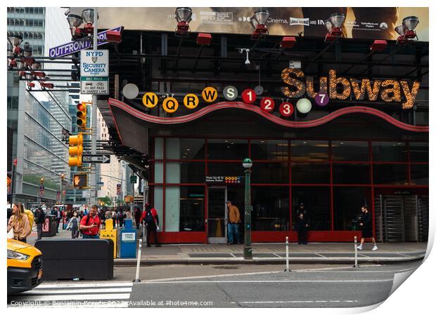 Times Square Subway Station Print by Benjamin Brewty