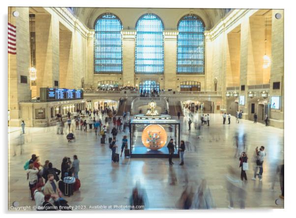 Grand Central Terminal Long Exposure Acrylic by Benjamin Brewty