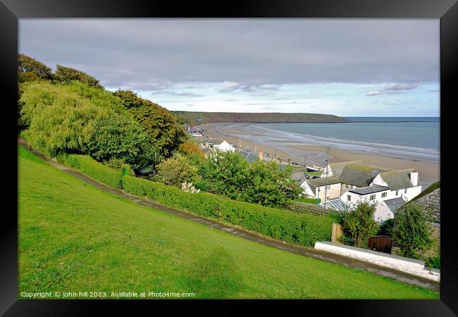 Filey bay at low tide, North Yorkshire Framed Print by john hill