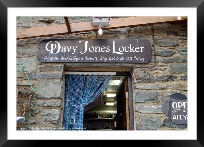 Davey Jones Locker, Barmouth Wales. Framed Mounted Print by john hill
