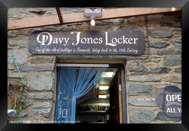 Davey Jones Locker, Barmouth Wales. Framed Print by john hill