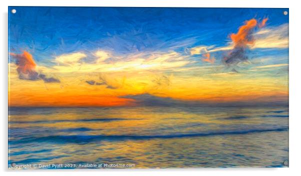 Barbados Sea Panorama Art Acrylic by David Pyatt