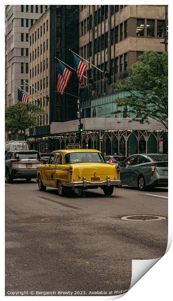 Classic Yellow Taxi Print by Benjamin Brewty