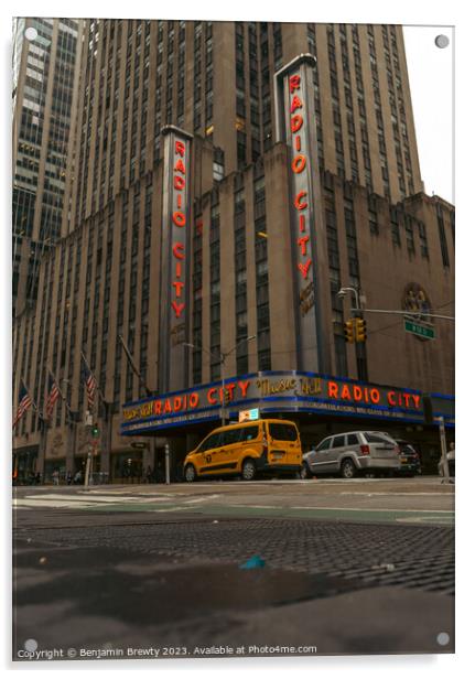 Radio City Music Hall Acrylic by Benjamin Brewty