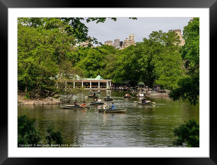 Central Park Boats  Framed Mounted Print by Benjamin Brewty