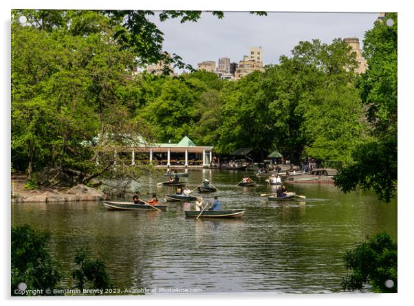 Central Park Boats  Acrylic by Benjamin Brewty