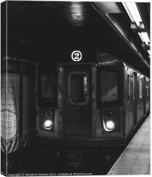 2 Train NYC Canvas Print by Benjamin Brewty