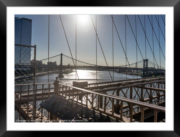Brooklyn Bridge  Framed Mounted Print by Benjamin Brewty
