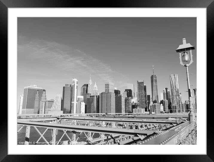 New York Skyline  Framed Mounted Print by Benjamin Brewty