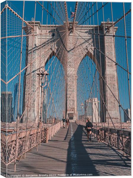 Brooklyn Bridge  Canvas Print by Benjamin Brewty