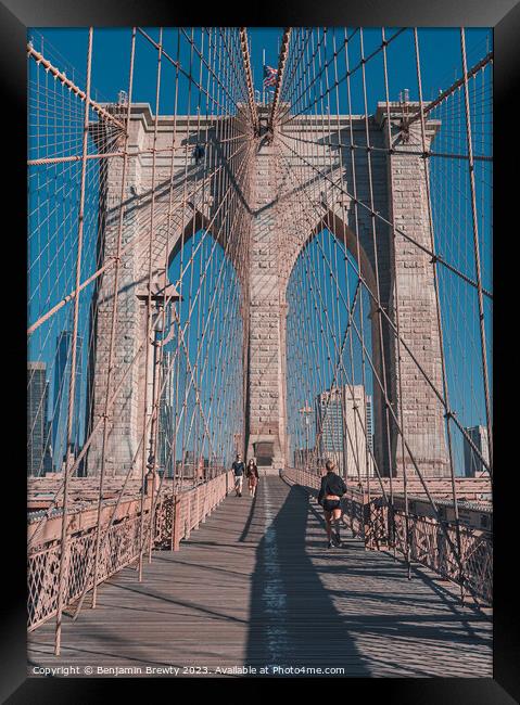 Brooklyn Bridge  Framed Print by Benjamin Brewty