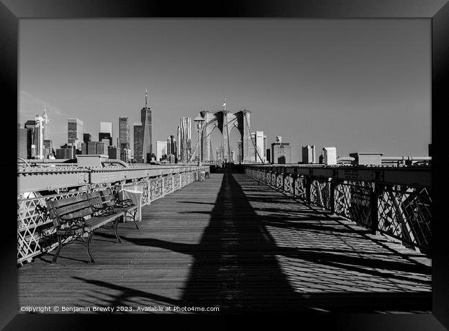 Brooklyn Bridge  Framed Print by Benjamin Brewty