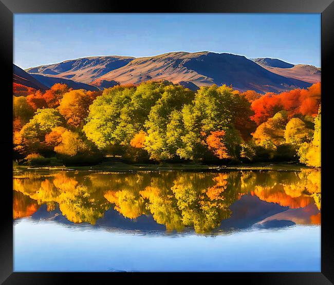 Golden Autumn Hues Framed Print by Roger Mechan