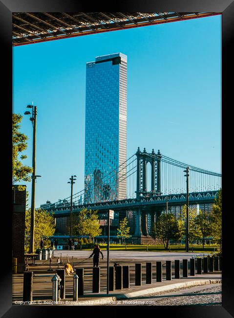 Dog Walks With A View Framed Print by Benjamin Brewty